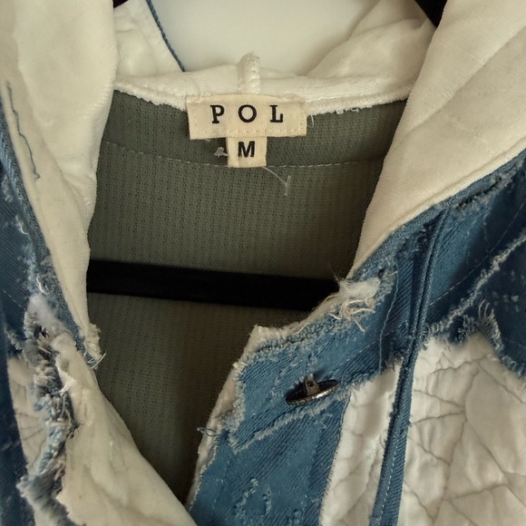 POL Never Leaving Quilted Jacket - Light Blue & White - Picture 5 of 6